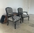 (MG) Dos sillones franceses individuales negros / 70 x 55 x 40/80