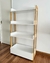 (MW) Biblioteca c estantes enchapados y base madera / 76x26/29/32/35x140