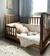 (MG) Cuna madera petribi con colchón y chichonera / 148 x 90 x 30 alto Regulable en dos alturas/ baranda extra/ colchón 80 x 140