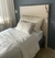 (MW) Cama laqueada gris c respaldo tapizado- incluye carro cama / cama 108x2x39- respaldo 110x130 - comprar online