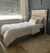(MW) Cama laqueada gris c respaldo tapizado- incluye carro cama / cama 108x2x39- respaldo 110x130