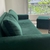 (MW) Sillon y apoya pie tapizado en pana verde c funda tusor offwhite / 210x90x45/60/75 en internet