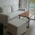 (MW) Sillon y apoya pie tapizado en pana verde c funda tusor offwhite / 210x90x45/60/75