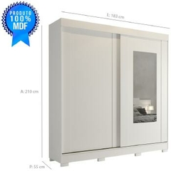 Roupeiro Panan Ilheus 100 Mdf 2pts 3 Gvs C/ Espelho - 40010091-0002 - PC / 4 - comprar online