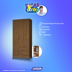 Roupeiro Moval Lima 3 Pts 2 Gvs - 133.951331.6 - comprar online