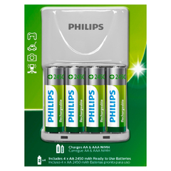 Carregador Philips Pilha Aa E Aaa C/4 Pilhas - Scb2445nb/59 - comprar online