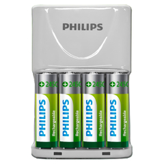 Carregador Philips Pilha Aa E Aaa C/4 Pilhas - Scb2445nb/59 - BIDU SHOP