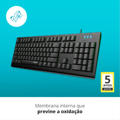 Teclado Usb Com Fio Ra018 Preto - BIDU SHOP