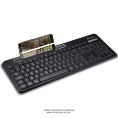 Kit Teclado E Mouse Sem Fio 2.4ghz Usb Preto Com Apoio Para Smartphone Tc280 - comprar online