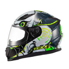 Capacete Texx Hawk - Scream Verde E Azul 58