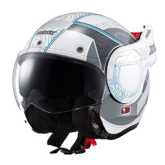 Capacete Texx Stratos 180 Topographic Branco E Azul 58 - BIDU SHOP
