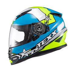 Capacete Texx Fechado Wing Superstar Azul Verd Branc 56 na internet
