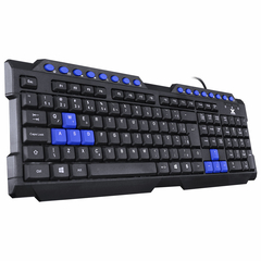 Teclado Usb Gamer Vx Gaming Dragon V2 Abnt2 1.8m Preto Com Azul - Gt102