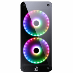 Gabinete Mid-tower Solaris Preto Com 2 Fan 20cm Rgb Com Frontal E Laterais Em Vidro Temperado - Solptrgb2fv - BIDU SHOP