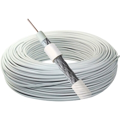 Cabo Coaxial Rg 59 47% Branco Rolo 100m Megatron