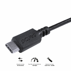 Cabo Para Impressora Usb Tipo C Para Usb B 2.0 1 Metro Preto - Pucbp-1 - comprar online