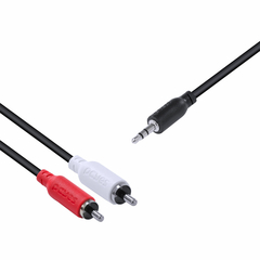 Cabo De áudio 2 Rca Macho Para P2 3.5mm Macho 28awg Puro Cobre 2 Metros - P2r35-2 na internet