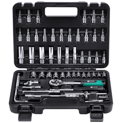 JOGO DE CHAVE SOQUETES ENCAIXE 1/4" COM 54 PÇS - BIDU SHOP
