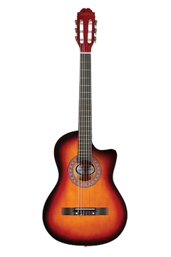 Violao Acustico Classico Nylon Ppce-4eq C/ Cutaway Sunburst Waldman