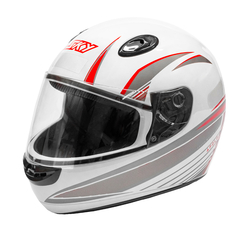 Imagem do Capacete Sky Apolo Branco C/ Transfer Chumbo C/ Vermelho 62