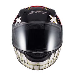 Capacete Sky Two Chaos Preto Fosco Transf Laranja 56 - comprar online