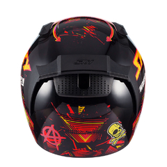 Capacete Sky Two Chaos Preto Fosco Transf Laranja 62 na internet