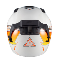 Capacete Sky Two Sorah Branco Brilho Transf Laranja 58 na internet
