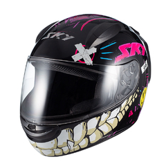 Capacete Sky Two Chaos Preto Fosco Transf Rosa 60 - BIDU SHOP
