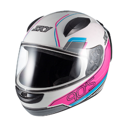 Capacete Sky Two Anos 90 Branco Fosco Transf Azul/rosa 62 - BIDU SHOP