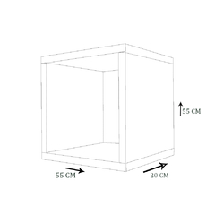 Nicho Decorativo 55x55x20 Cm Madeirado Em Mdf na internet