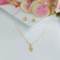 Conjunto De Folha Com Zircônia Com Filete - comprar online
