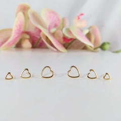 Trio De Corações Vazados Folheado Em Ouro 18k - BIDU SHOP