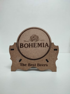 Kit Bolacha Copo Cerveja Com 6 Unidades E Suporte 3mm Natural - BIDU SHOP