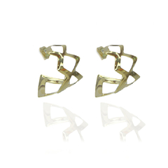 Brinco Argola De Losango Folheado A Ouro 18k - BIDU SHOP