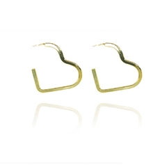 Brinco Argola De Coração Em Chapa Folheado A Ouro 18k - BIDU SHOP