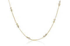 Colar Com Corrente De Mini Pérolas Folheado Em Ouro 18k - BIDU SHOP