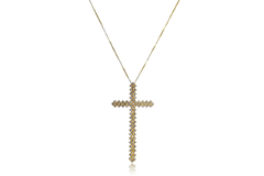 Colar Com Cruz Folheado Em Ouro 18k