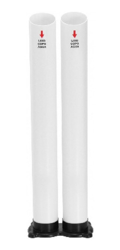 Lixeira De Copos Com 2 Tubos Água Branco