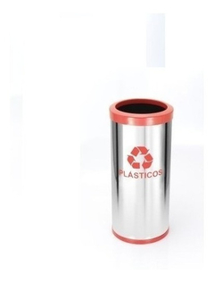 Imagem do Lixeira Em Aço Inox 22l Coleta Seletiva Com Aro Plastico