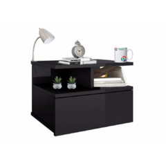 Mesa De Cabeceira Flutuante 1 Gaveta Preto Em Mdf - comprar online