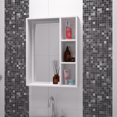 Nicho Banheiro Sem Espelho Branco Em Mdf - comprar online