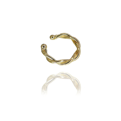 Piercing Fake Trançado Folheado A Ouro 18k