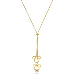 Colar Personalizado Gravata Mickey E Minnie Folheado Em Ouro 18k na internet