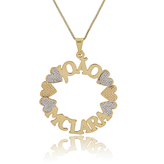 Colar Personalizado De Mandala Com Nomes De Filhos Folheado Em Ouro 18k - comprar online