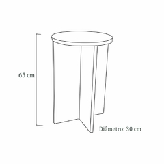Imagem do Banco Tampo Redondo 65 Cm Madeirado Em Mdf