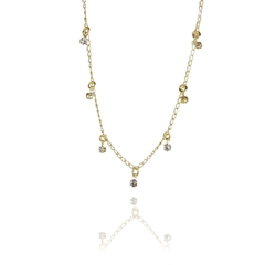 Tornozeleira Com Zircônias Folheado A Ouro 18k