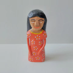 Escultura de parede menina criança - Aldemir Elias, Mito Artesão