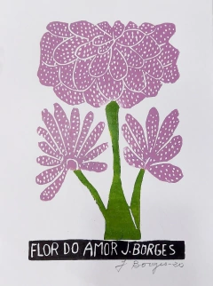 "Flor do Amor" (sem moldura) lilás, Coleção Flores, J. Borges