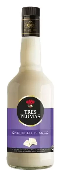Licor de CHOCOLATE BLANCO Tres plumas