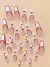 Unhas postiças decoradas corações vermelhos - comprar online